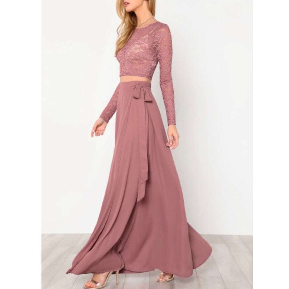 1️⃣0️⃣ New Crop Lace Top/Maxi Wrap Skirt (S) - Picture 4 of 7